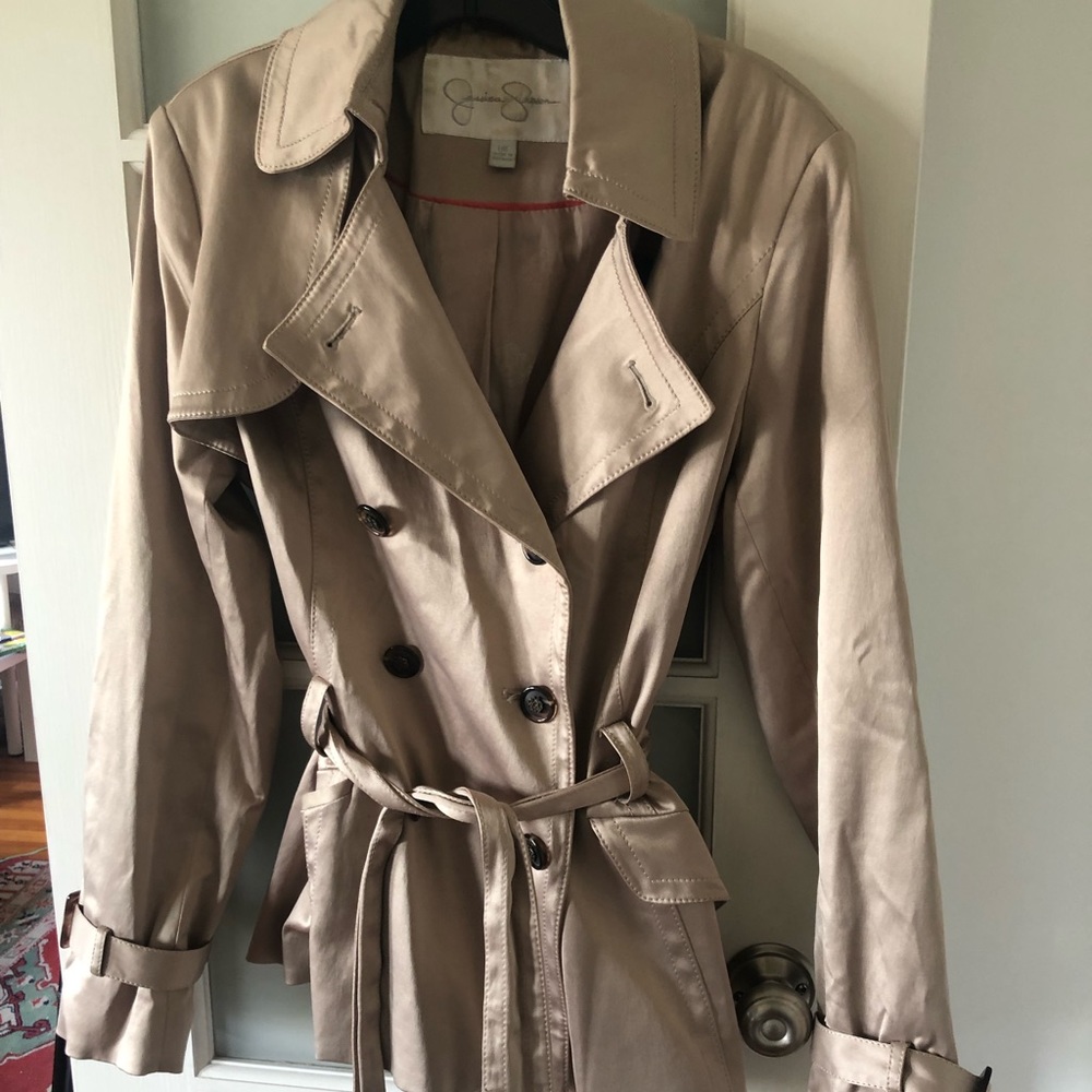 Jessica Simpson shiny fashion trench XL